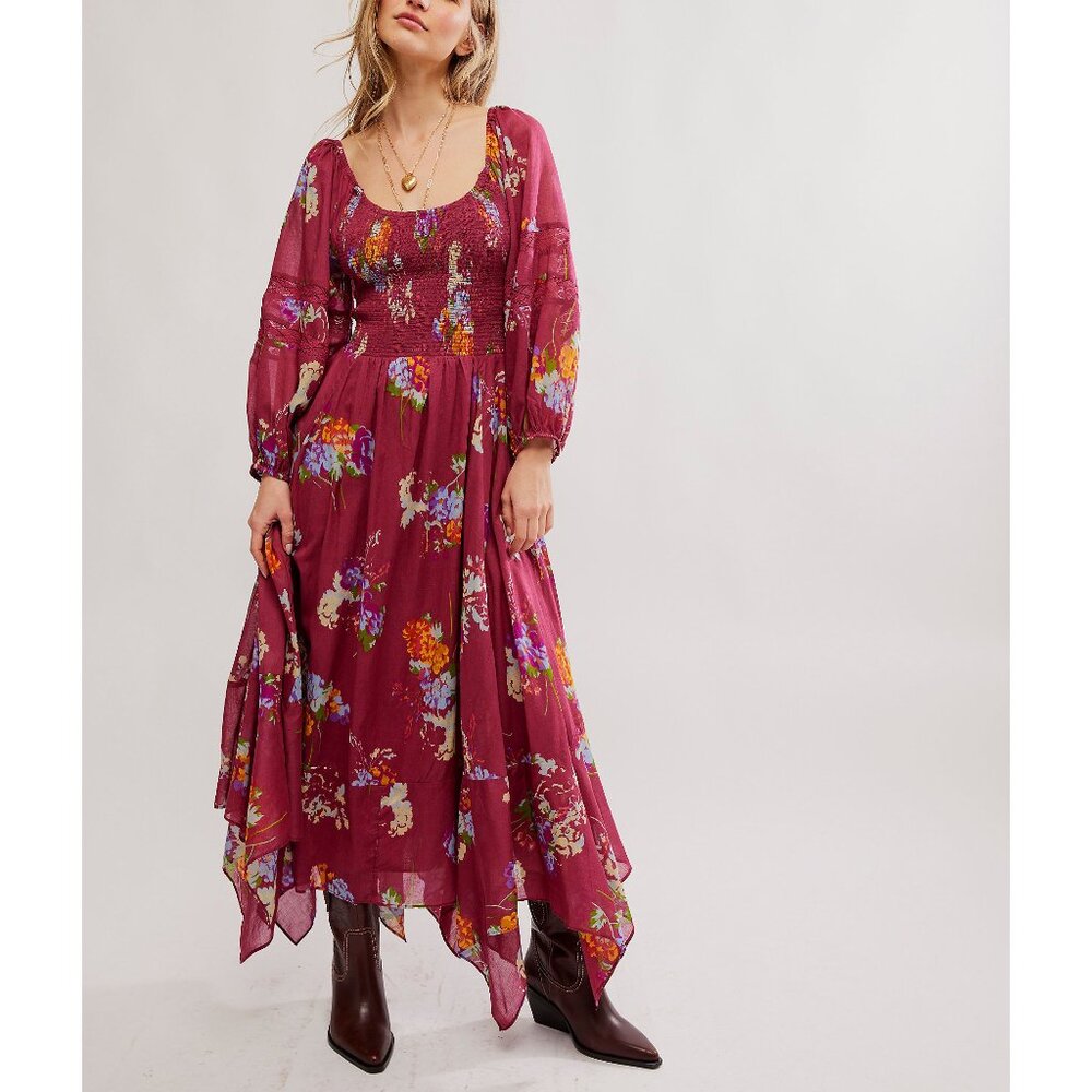 Free People Berry Floral Maxi Dress